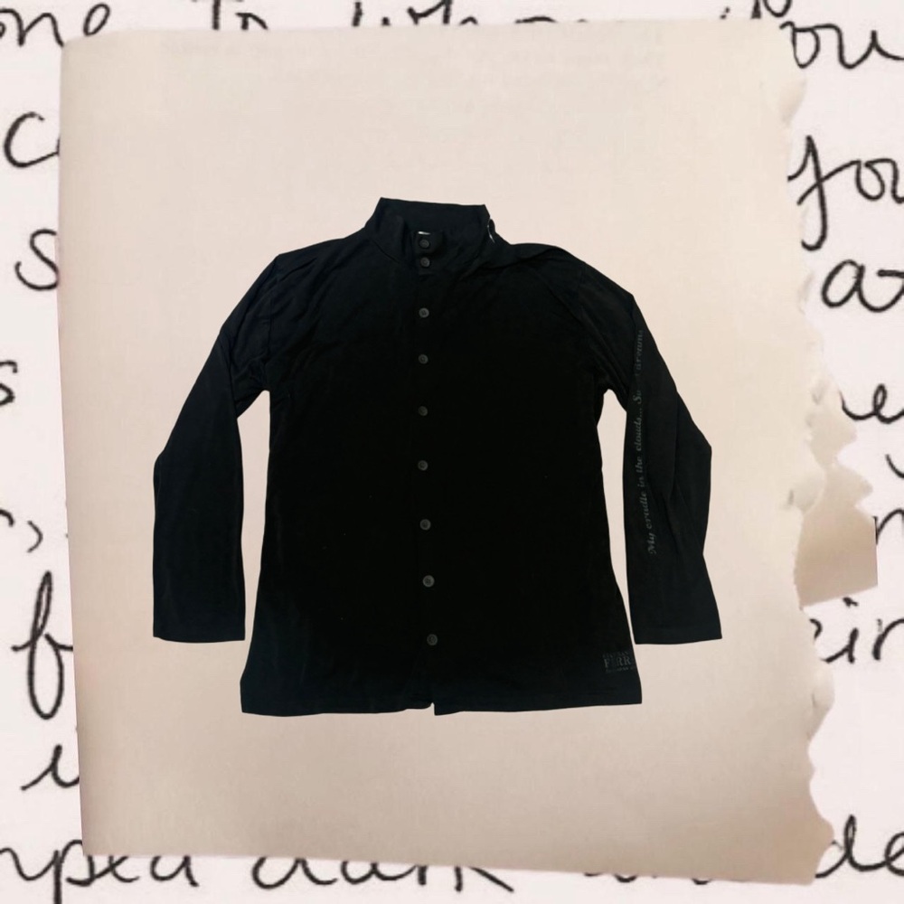 vintage long sleeve polo with script
